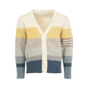 THOM BROWNE Chevron Stripe Wool Cardigan Men MULTICOLOR Sweaters & Cardigans